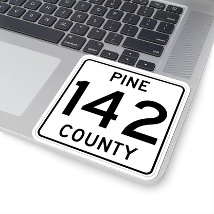 Pine County Route 142 MN (Minnesota) (Road Sign) STICKER Vinyl Kiss-Cut Decal