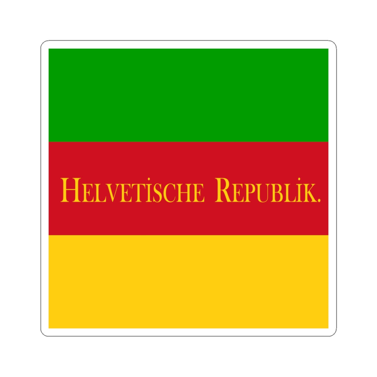 Flag of the Helvetic Republic German (Switzerland) STICKER Vinyl Kiss-Cut Decal