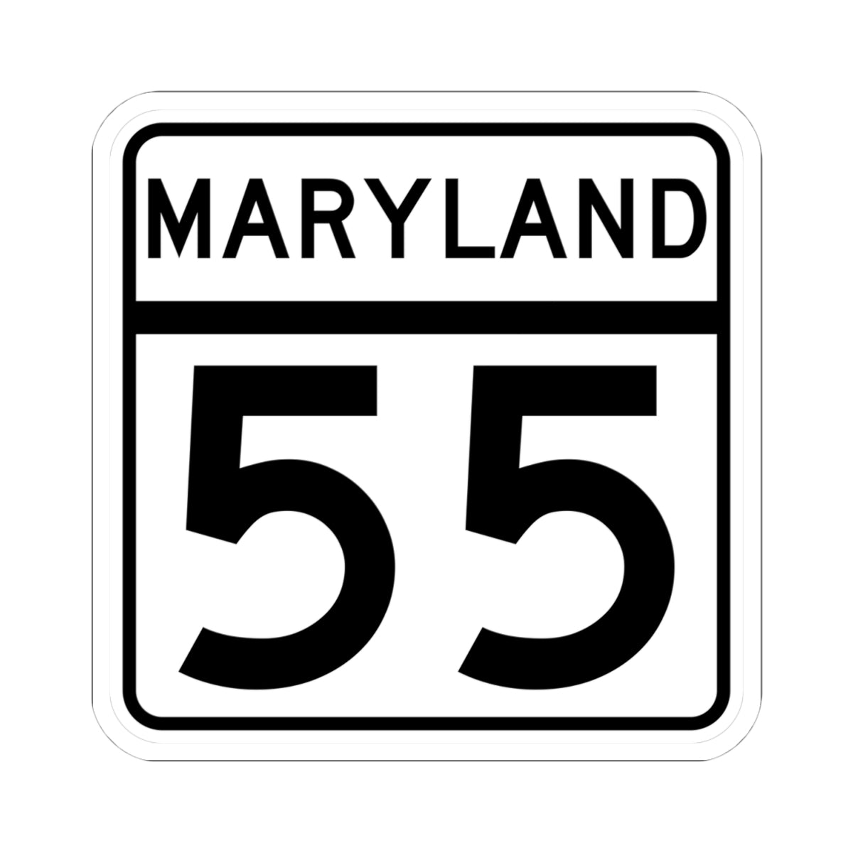 MD Route 55 (Maryland) (Road Sign) STICKER Vinyl Kiss-Cut Decal