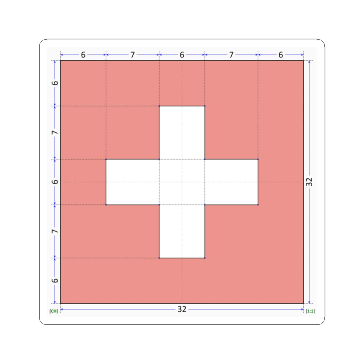 Flag of Switzerland construction sheet (Switzerland) STICKER Vinyl Kiss-Cut Decal
