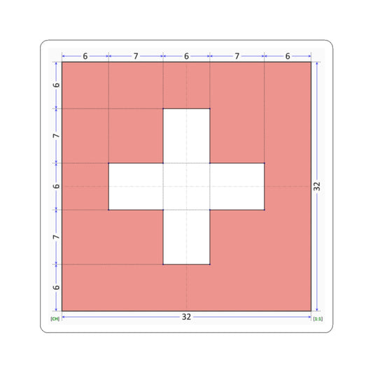 Flag of Switzerland construction sheet (Switzerland) STICKER Vinyl Kiss-Cut Decal
