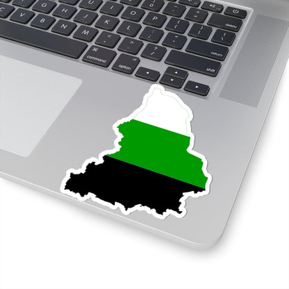 Flag-map of the Ural Republic (Russia) STICKER Vinyl Kiss-Cut Decal