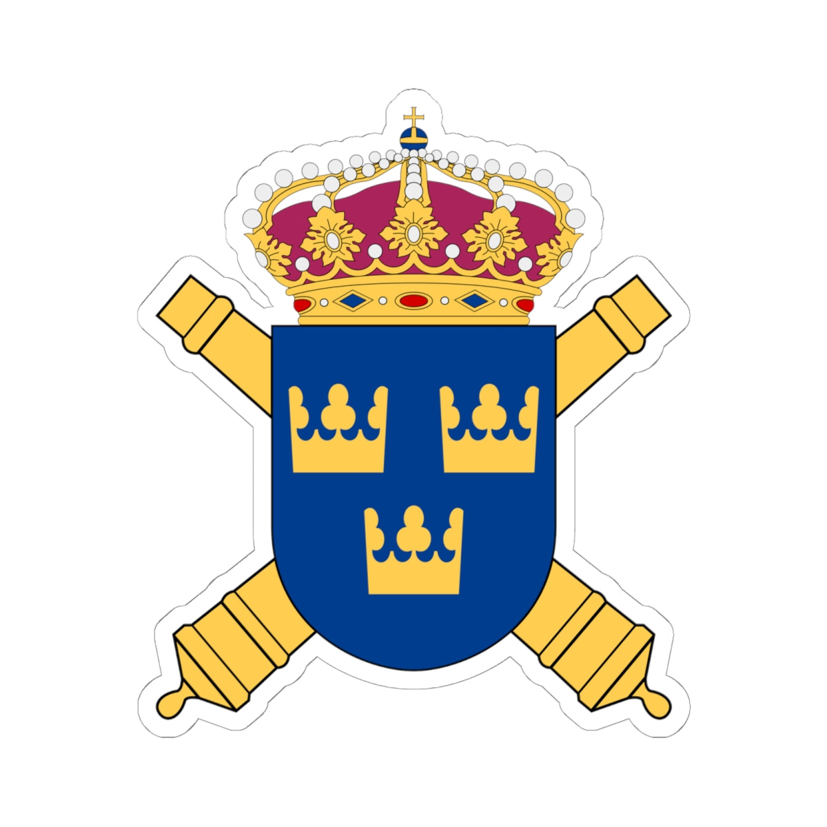 Artilleriregementet vapen (Sweden) (Coat of Arms) STICKER Vinyl Kiss-Cut Decal