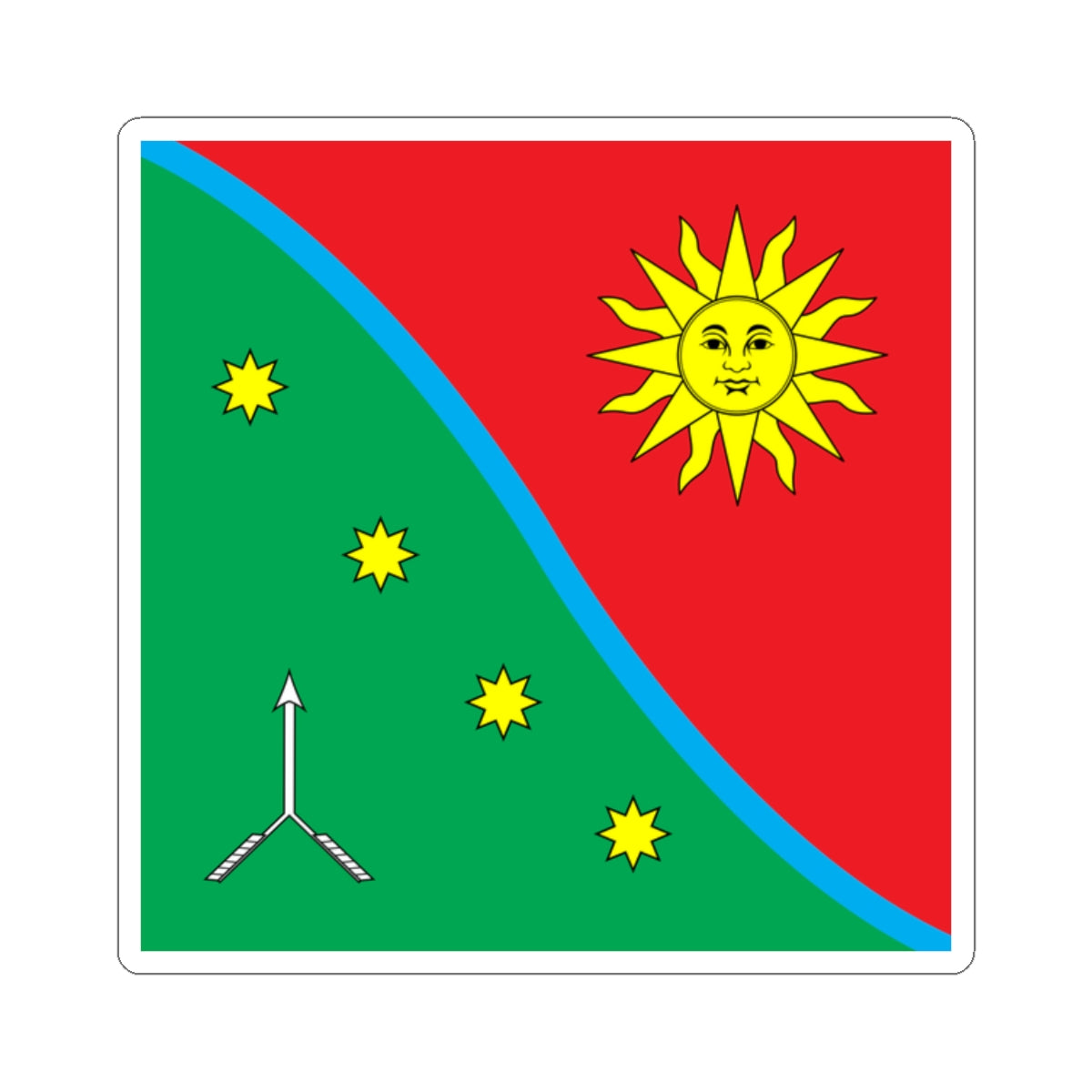 Flag of Kalynivka Vinnytsia Oblast (Ukraine) STICKER Vinyl Kiss-Cut Decal