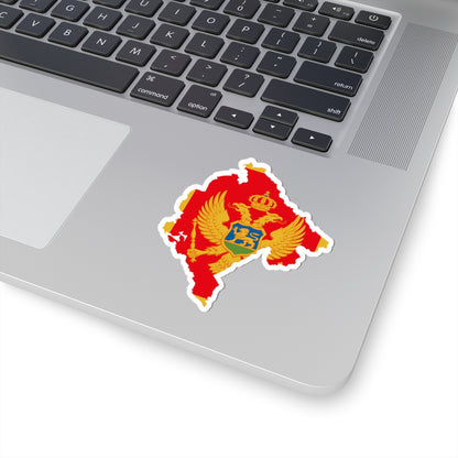Flag map of Montenegro (Montenegro) STICKER Vinyl Kiss-Cut Decal