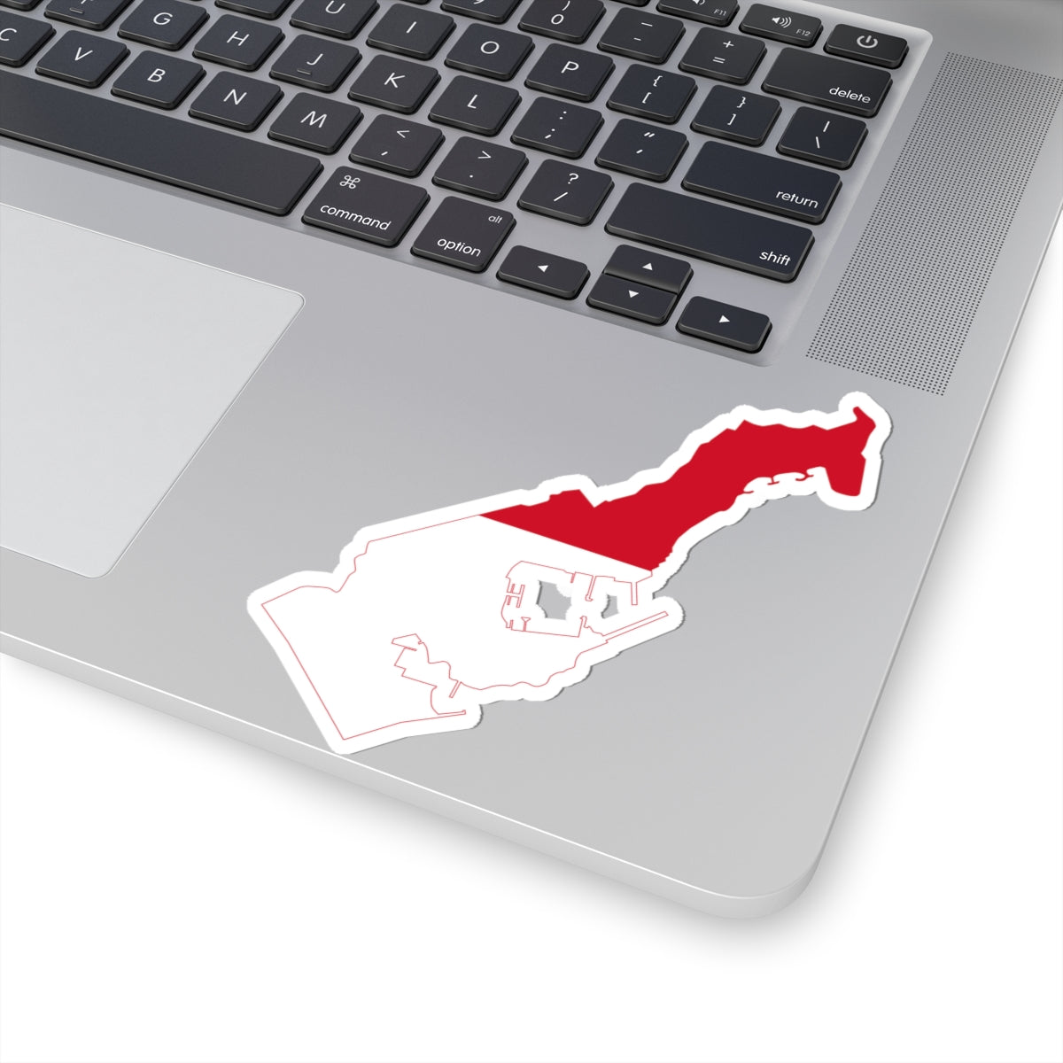 Flag-map of Monaco2 (Monaco) STICKER Vinyl Kiss-Cut Decal