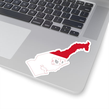 Flag-map of Monaco2 (Monaco) STICKER Vinyl Kiss-Cut Decal