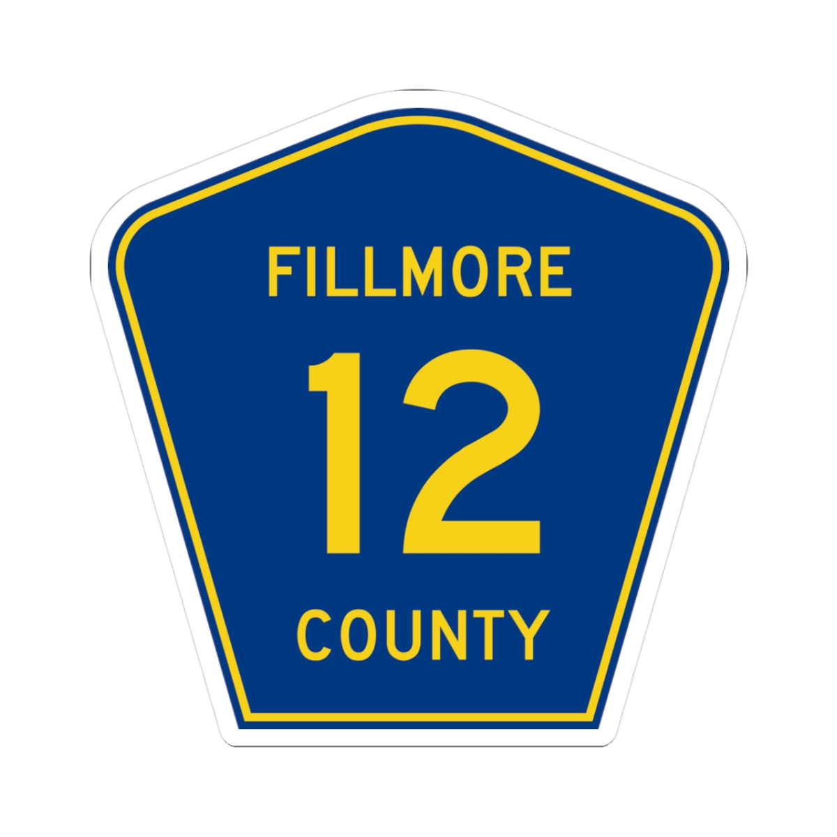 Fillmore County Route 12 (Minnesota) (Road Sign) STICKER Vinyl Kiss-Cut Decal