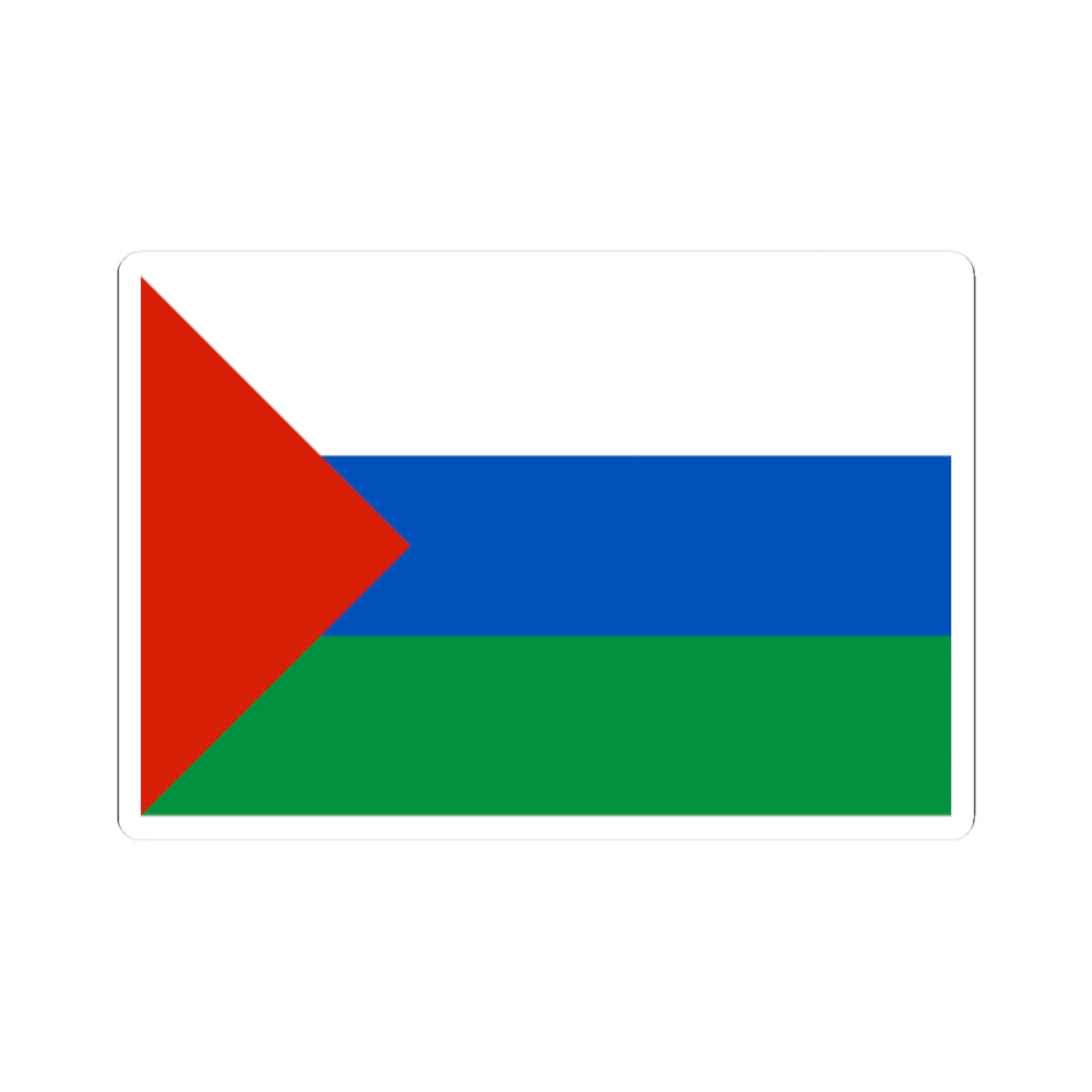 Flag of Yurginsky rayon Tyumen oblast 2002 (Russia) STICKER Vinyl Kiss-Cut Decal
