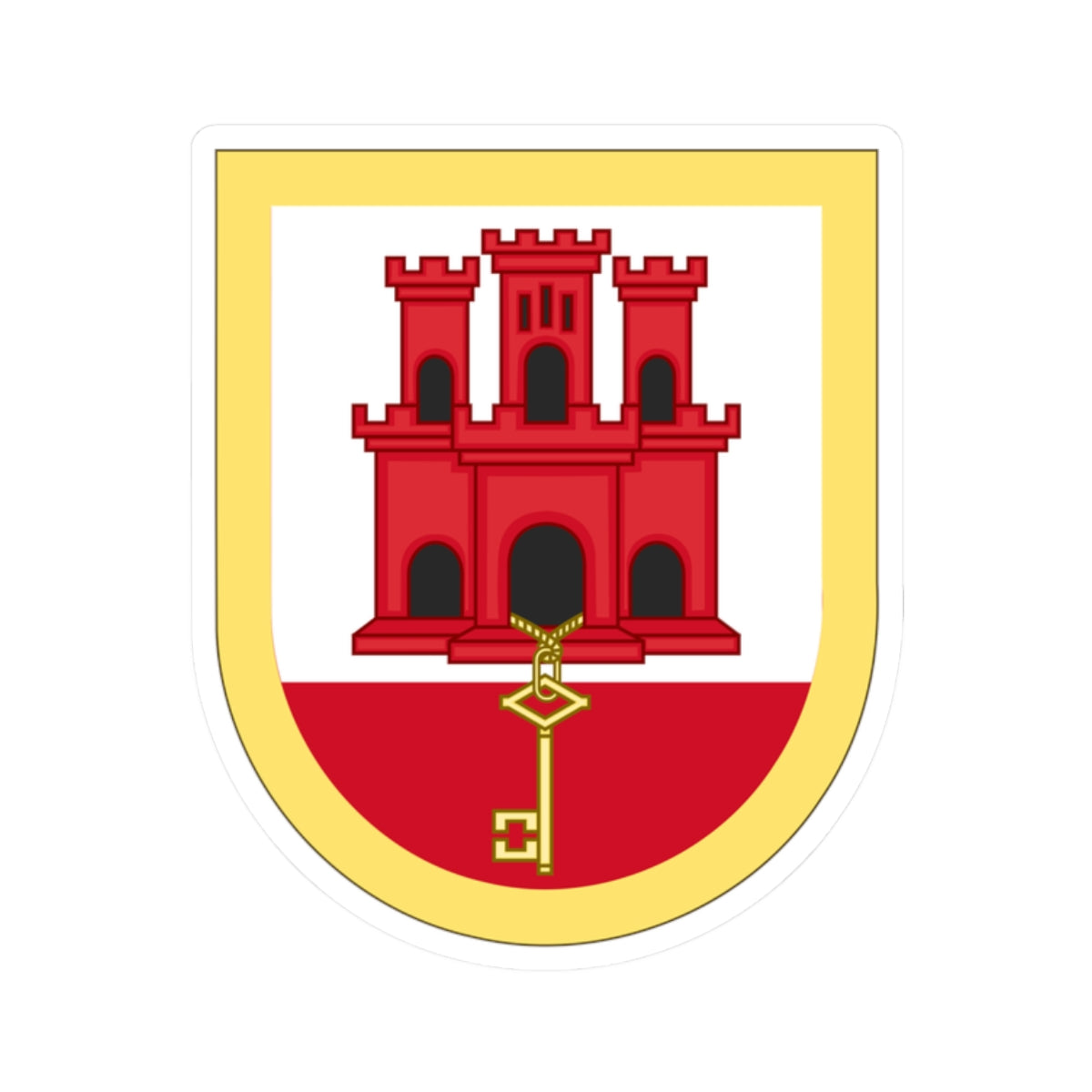 Arms of Gibraltar (United Kingdom) (Coat of Arms) STICKER Vinyl Kiss-Cut Decal