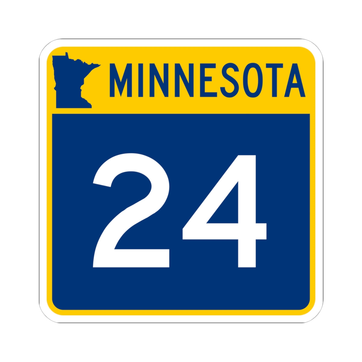 MN-24 (Minnesota) (Road Sign) STICKER Vinyl Kiss-Cut Decal