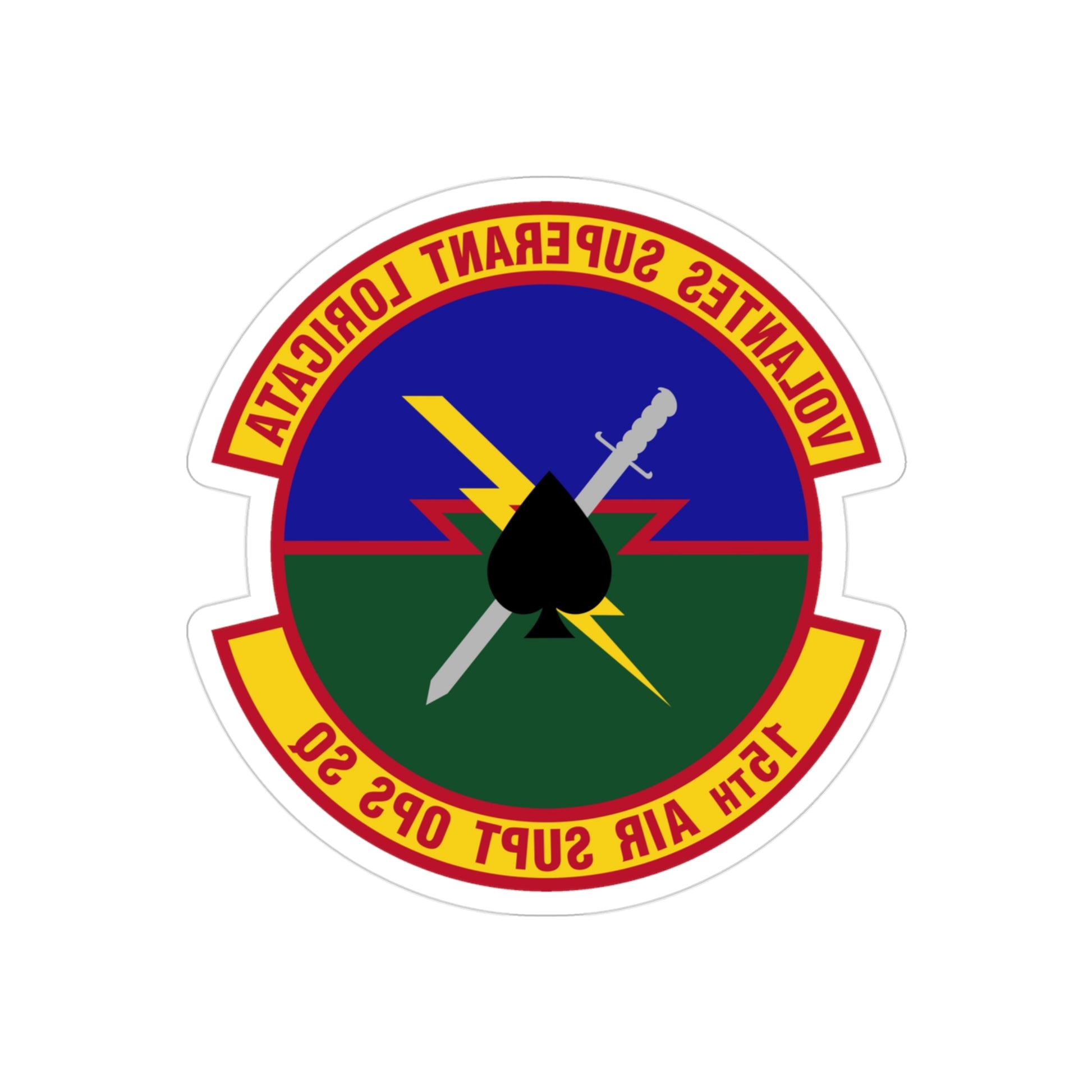 15 Air Support Operations Squadron ACC (U.S. Air Force) REVERSE PRINT Transparent STICKER-3" × 3"-The Sticker Space