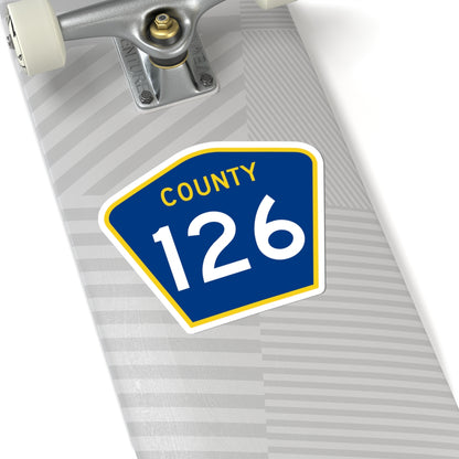 County 126 MN (Minnesota) (Road Sign) STICKER Vinyl Kiss-Cut Decal