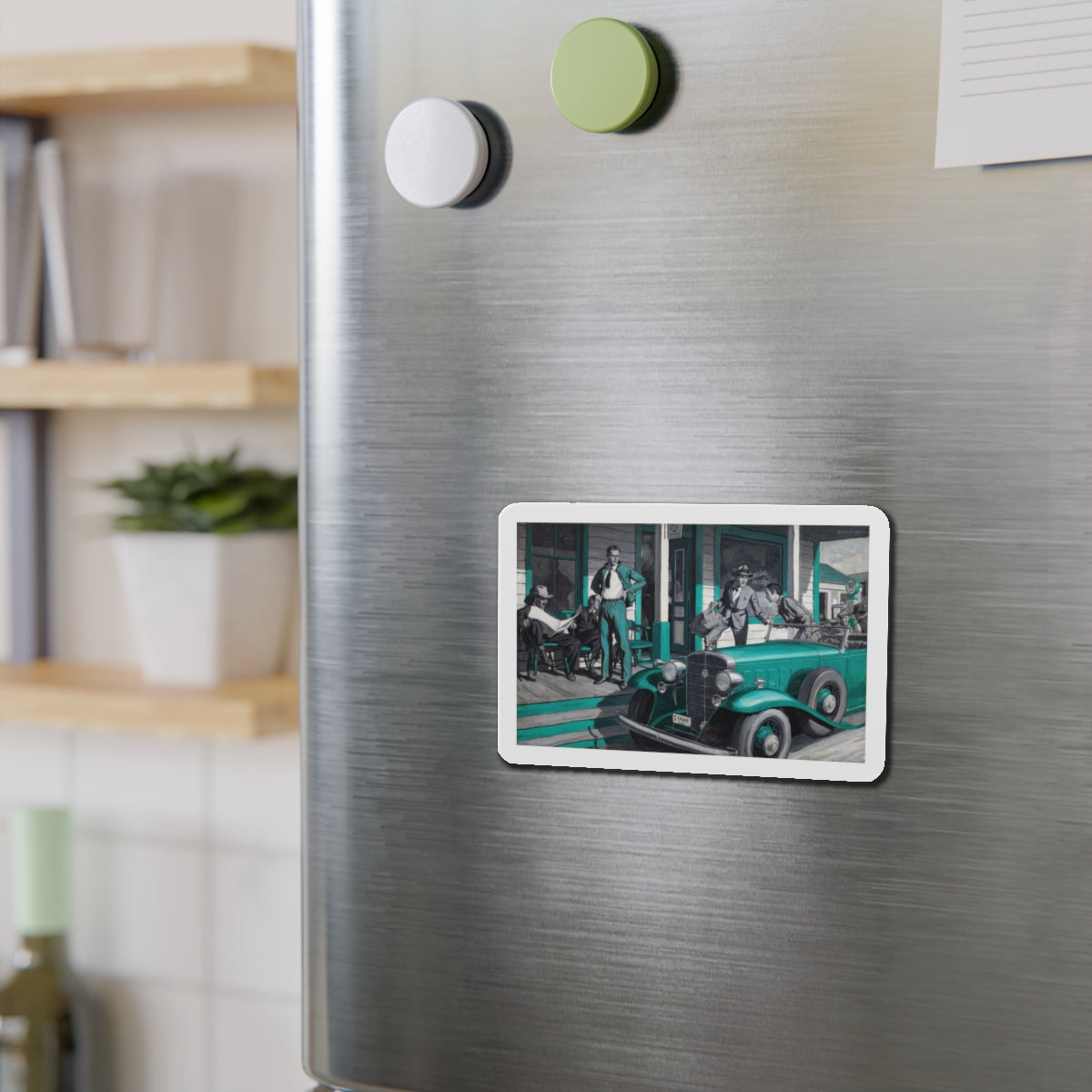 Arrival (Magazine Illustration) Refrigerator Magnet-The Sticker Space