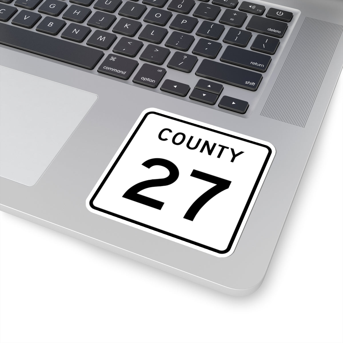 County 27 square (Minnesota) (Road Sign) STICKER Vinyl Kiss-Cut Decal