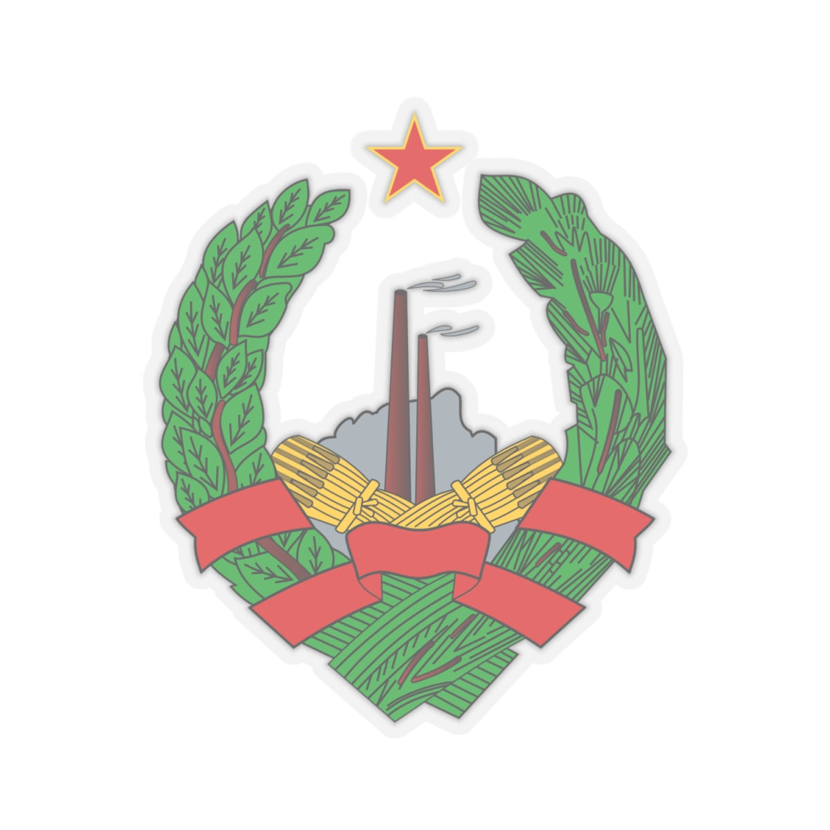 Coat of Arms of the Socialist Republic of Bosnia and Herzegovina - STICKER Vinyl Kiss-Cut Decal