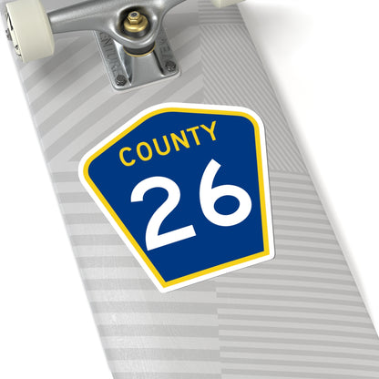 County 26 MN (Minnesota) (Road Sign) STICKER Vinyl Kiss-Cut Decal