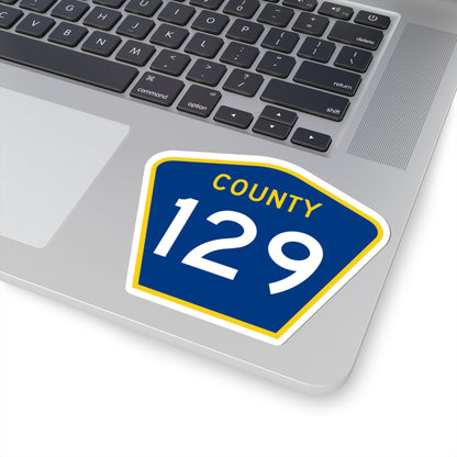 County 129 MN (Minnesota) (Road Sign) STICKER Vinyl Kiss-Cut Decal