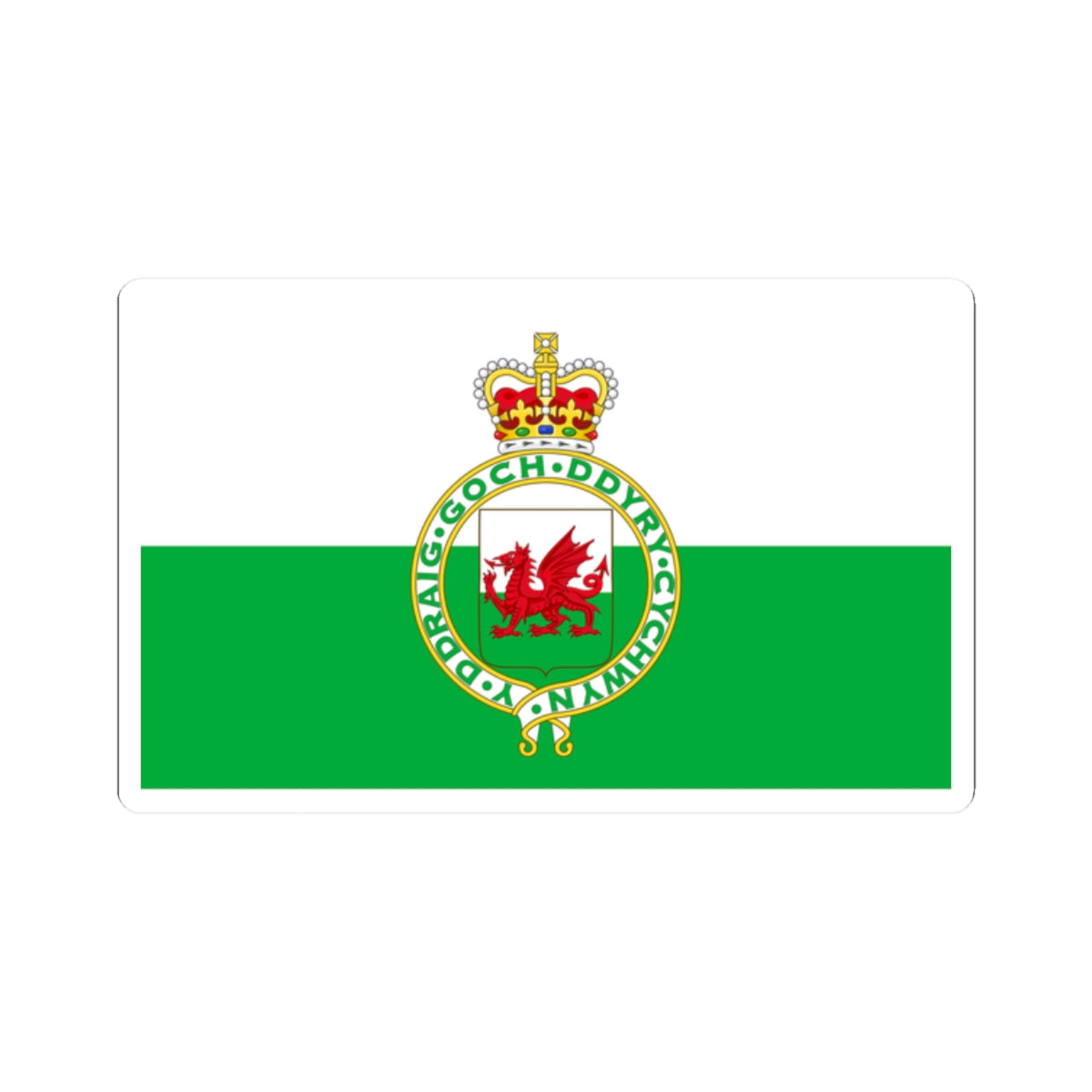 Flag of Wales 1953-1959 (United Kingdom) STICKER Vinyl Kiss-Cut Decal
