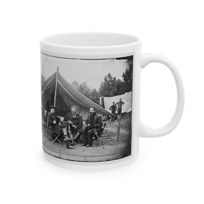 Harrison's Landing, Va. Col. Albert V. Colburn, Col. Delos B. Sacket, And Gen. John Sedgwick (U.S. Civil War) White Coffee Mug