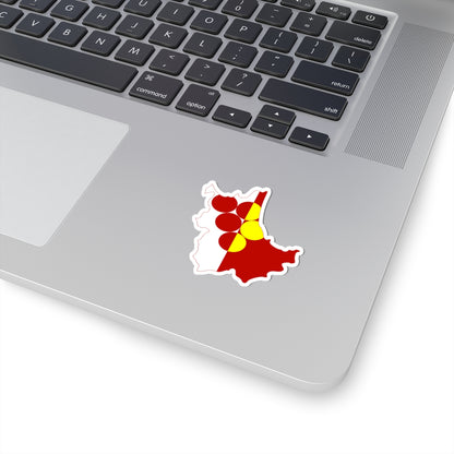 Flag map of Kavadarci Municipality (North Macedonia) STICKER Vinyl Kiss-Cut Decal