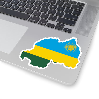 Flag map of Rwanda (Rwanda) STICKER Vinyl Kiss-Cut Decal