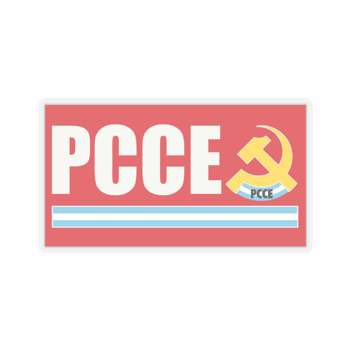 Flag of Communist Party Extraordinary Congress PCCE - STICKER Vinyl Kiss-Cut Decal
