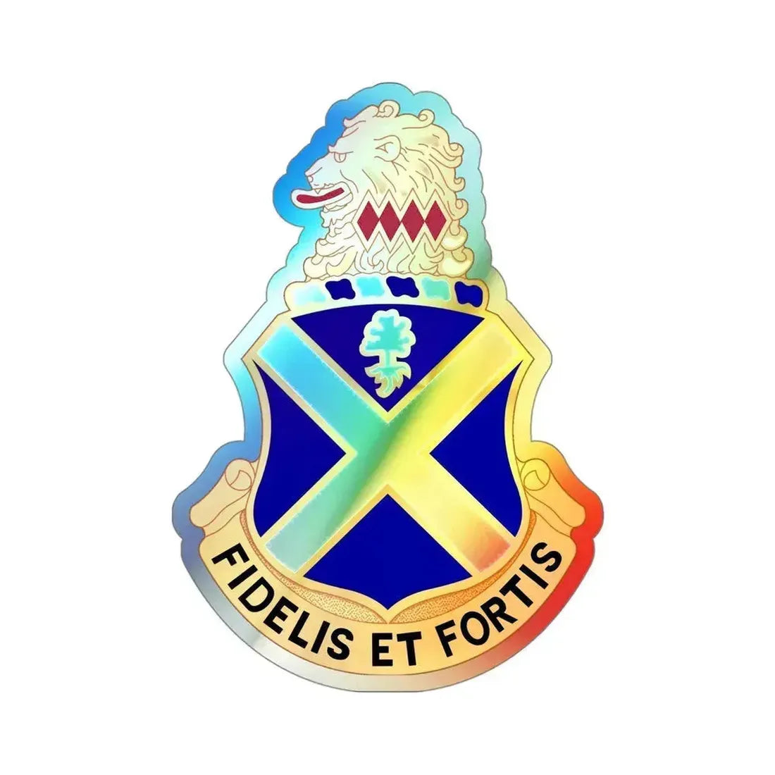 113th Infantry Regiment (U.S. Army) Holographic STICKER Die-Cut Vinyl Decal 4 Inch Holographic - The Sticker Space