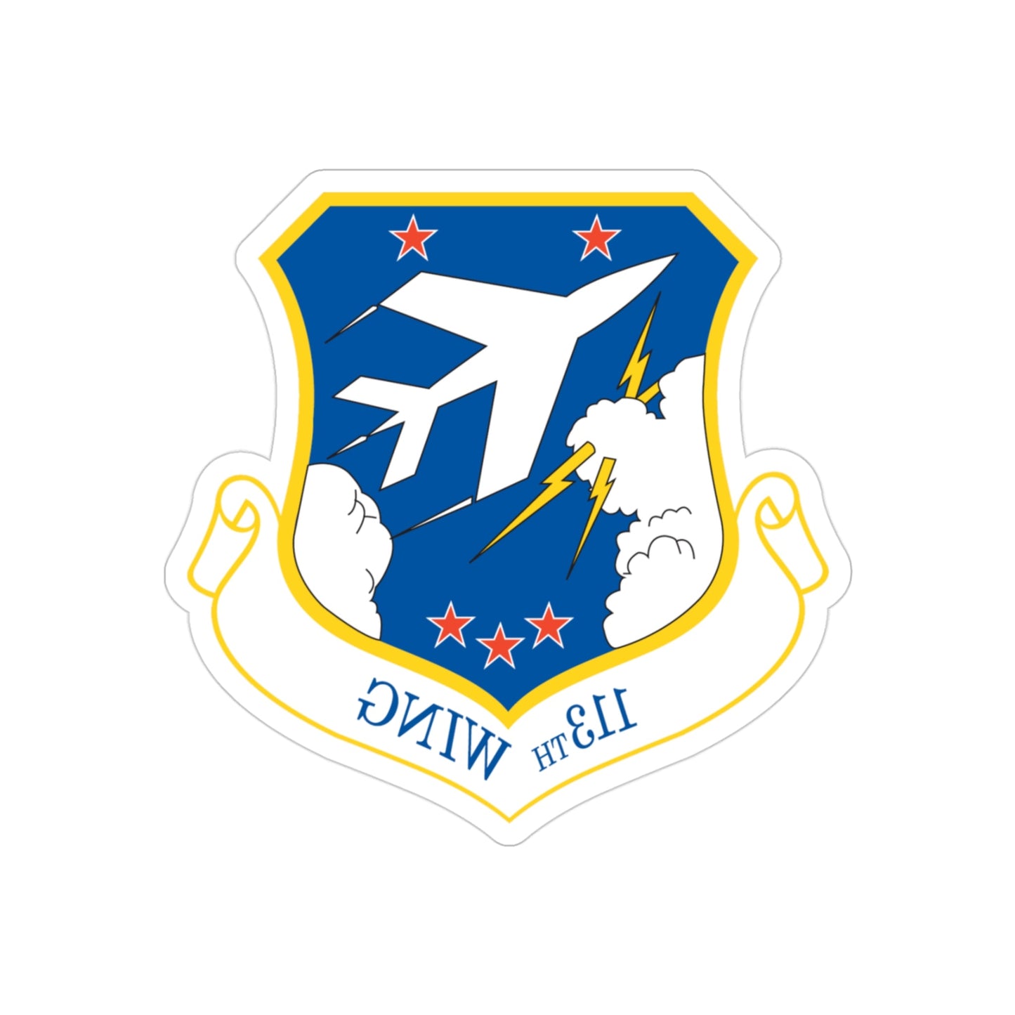 113th Wing (U.S. Air Force) REVERSE PRINT Transparent STICKER-3" × 3"-The Sticker Space