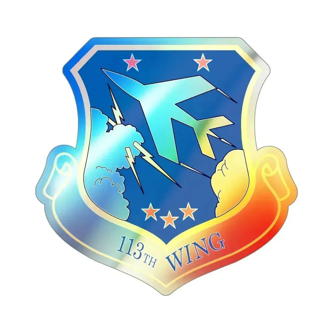 113th Wing (U.S. Air Force) Holographic STICKER Die-Cut Vinyl Decal 4 Inch Holographic - The Sticker Space