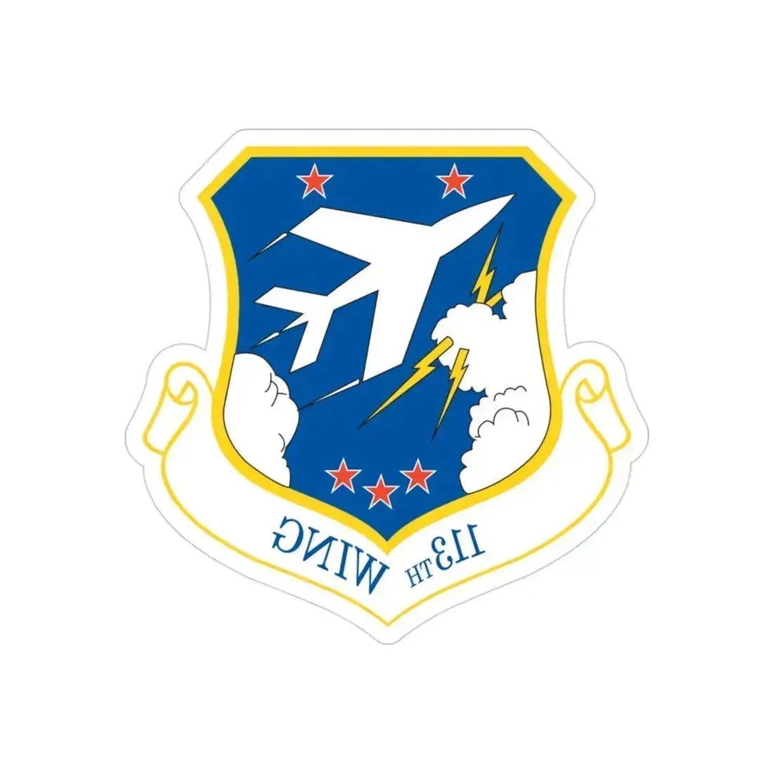 113th Wing (U.S. Air Force) REVERSE PRINT Transparent Die-Cut STICKER 3 Inch Die-Cut Transparent - The Sticker Space