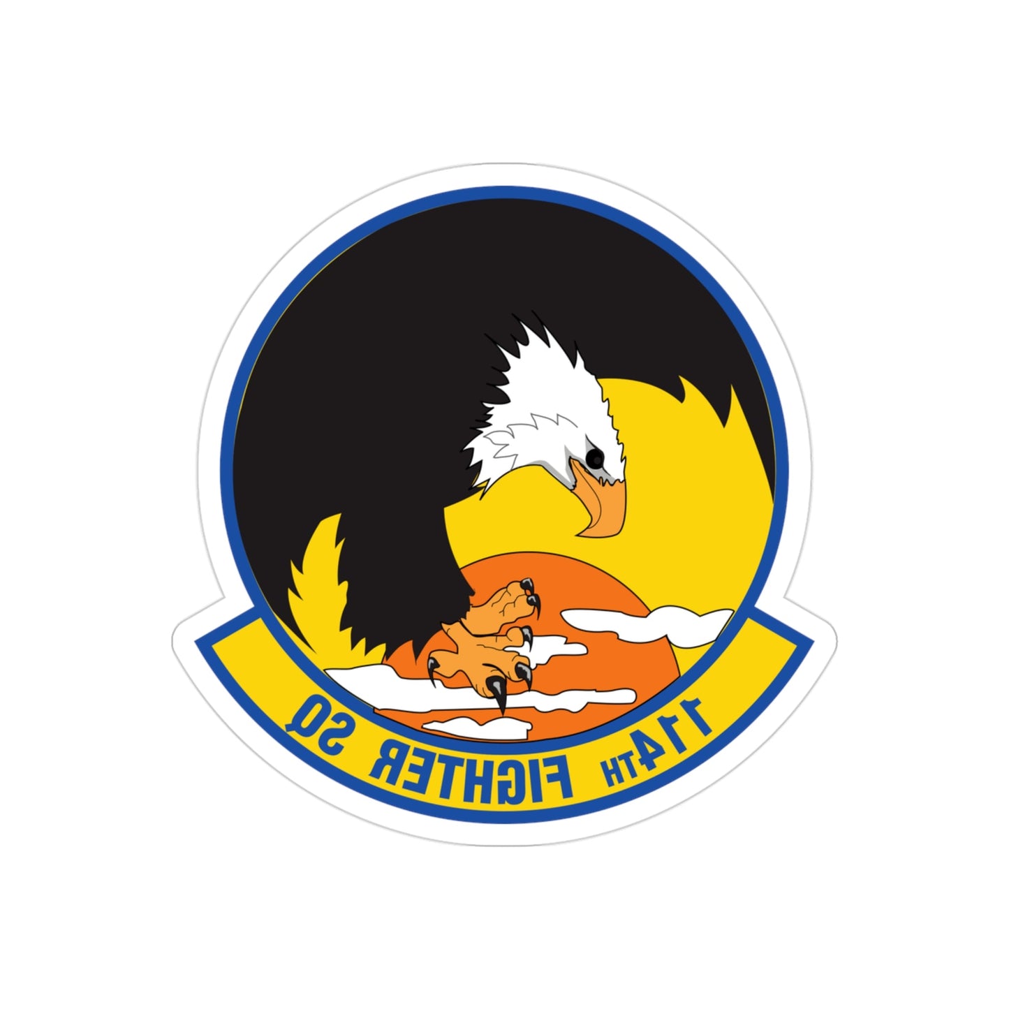 114 Fighter Squadron (U.S. Air Force) REVERSE PRINT Transparent STICKER-3" × 3"-The Sticker Space