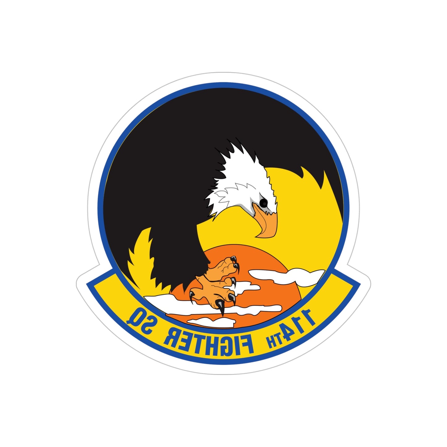 114 Fighter Squadron (U.S. Air Force) REVERSE PRINT Transparent STICKER-5" × 5"-The Sticker Space