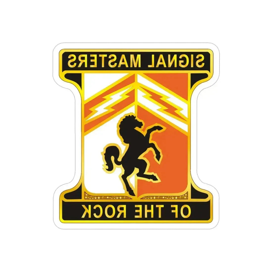 114 Signal Battalion (U.S. Army) REVERSE PRINT Transparent Die-Cut STICKER 4 Inch Die-Cut Transparent - The Sticker Space