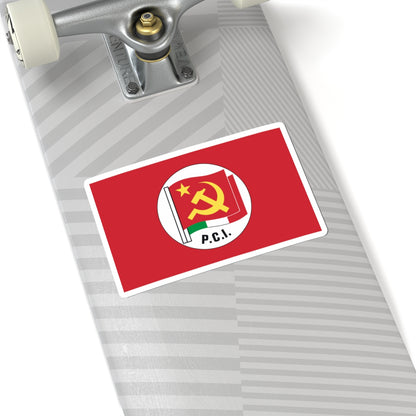 Flag of the Italian Communist Party variant (Italy) STICKER Vinyl Kiss-Cut Decal