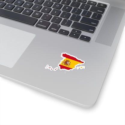 Flag-map of Spain  Canary Islands (Spain) STICKER Vinyl Kiss-Cut Decal