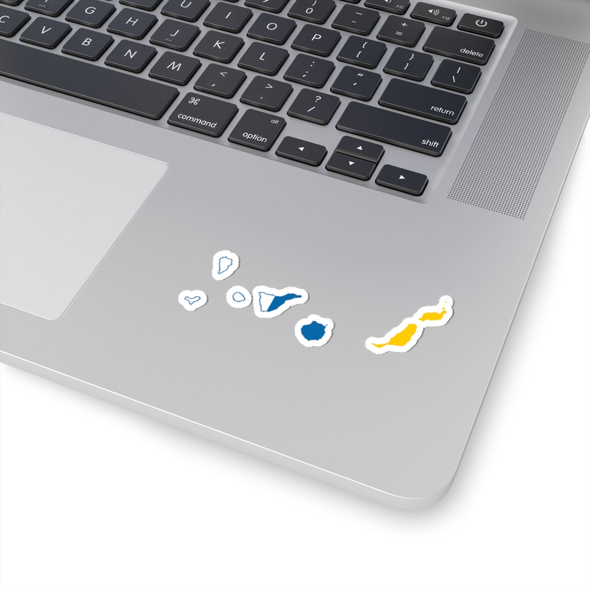 Flag map of Canary Islands (Spain) STICKER Vinyl Kiss-Cut Decal