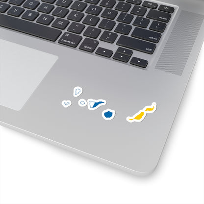 Flag map of Canary Islands (Spain) STICKER Vinyl Kiss-Cut Decal