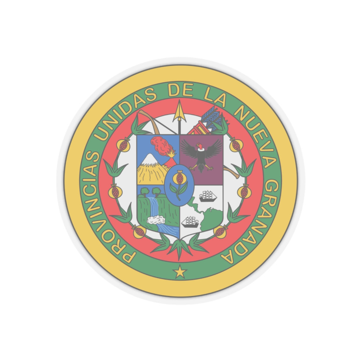 Coat of arms of United Provinces of New Granada 2 - STICKER Vinyl Kiss-Cut Decal