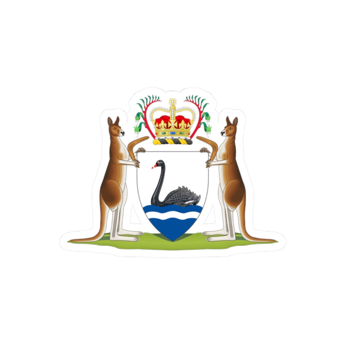 Coat of arms of Western Australia - STICKER Vinyl Kiss-Cut Decal