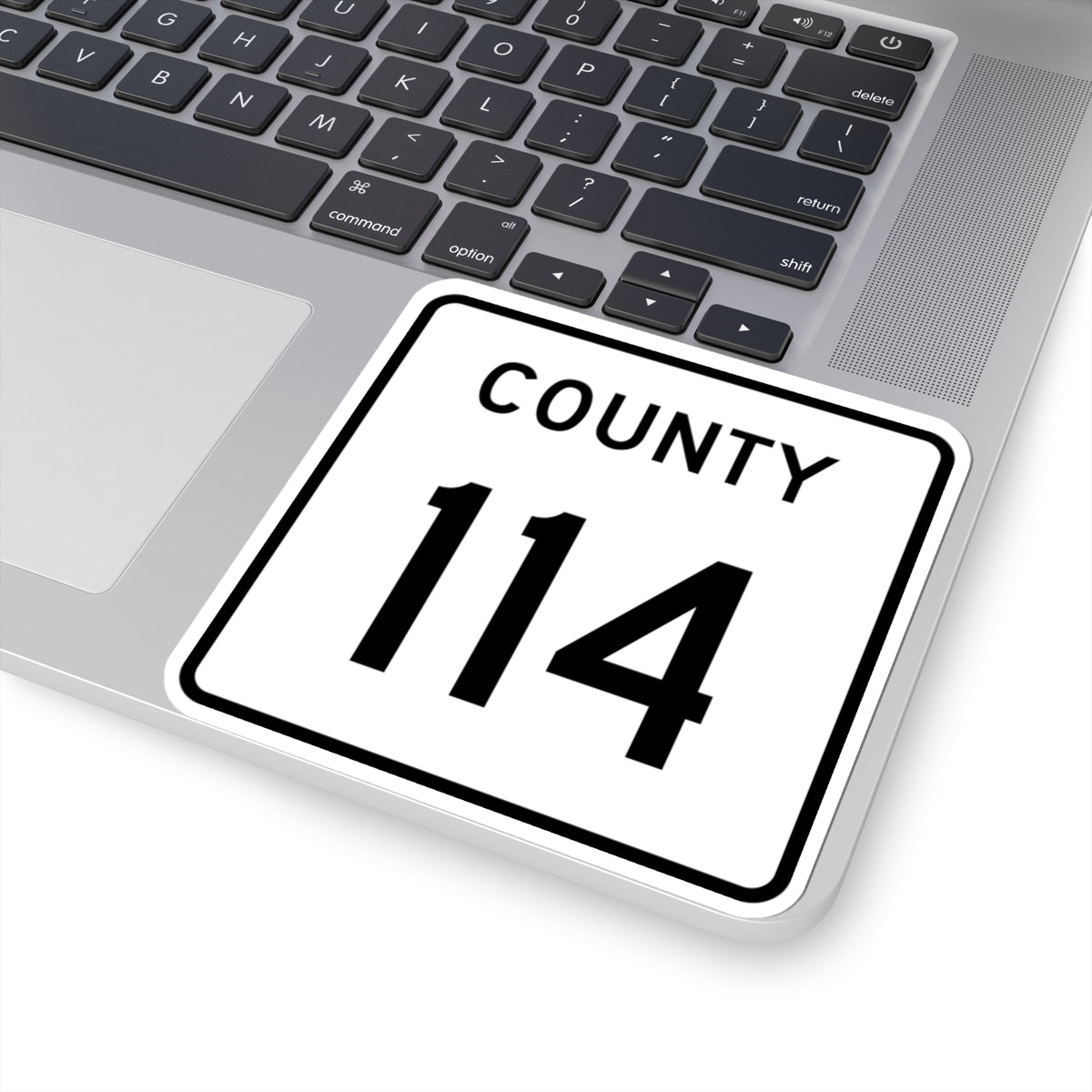 County 114 square (Minnesota) (Road Sign) STICKER Vinyl Kiss-Cut Decal
