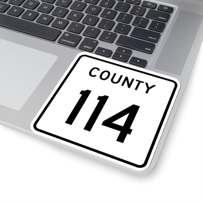 County 114 square (Minnesota) (Road Sign) STICKER Vinyl Kiss-Cut Decal