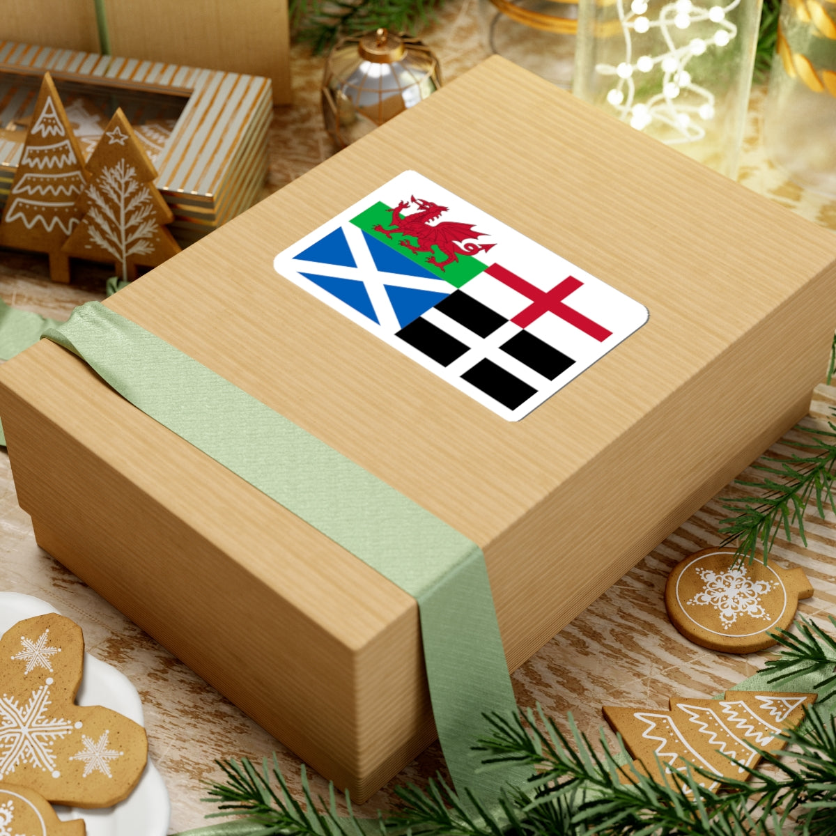 Flags of Wales England Scotland and Cornwall (England) STICKER Vinyl Kiss-Cut Decal