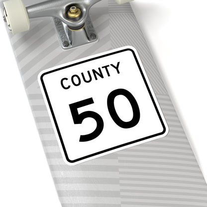 County 50 square (Minnesota) (Road Sign) STICKER Vinyl Kiss-Cut Decal