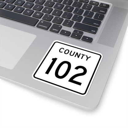County 102 square (Minnesota) (Road Sign) STICKER Vinyl Kiss-Cut Decal