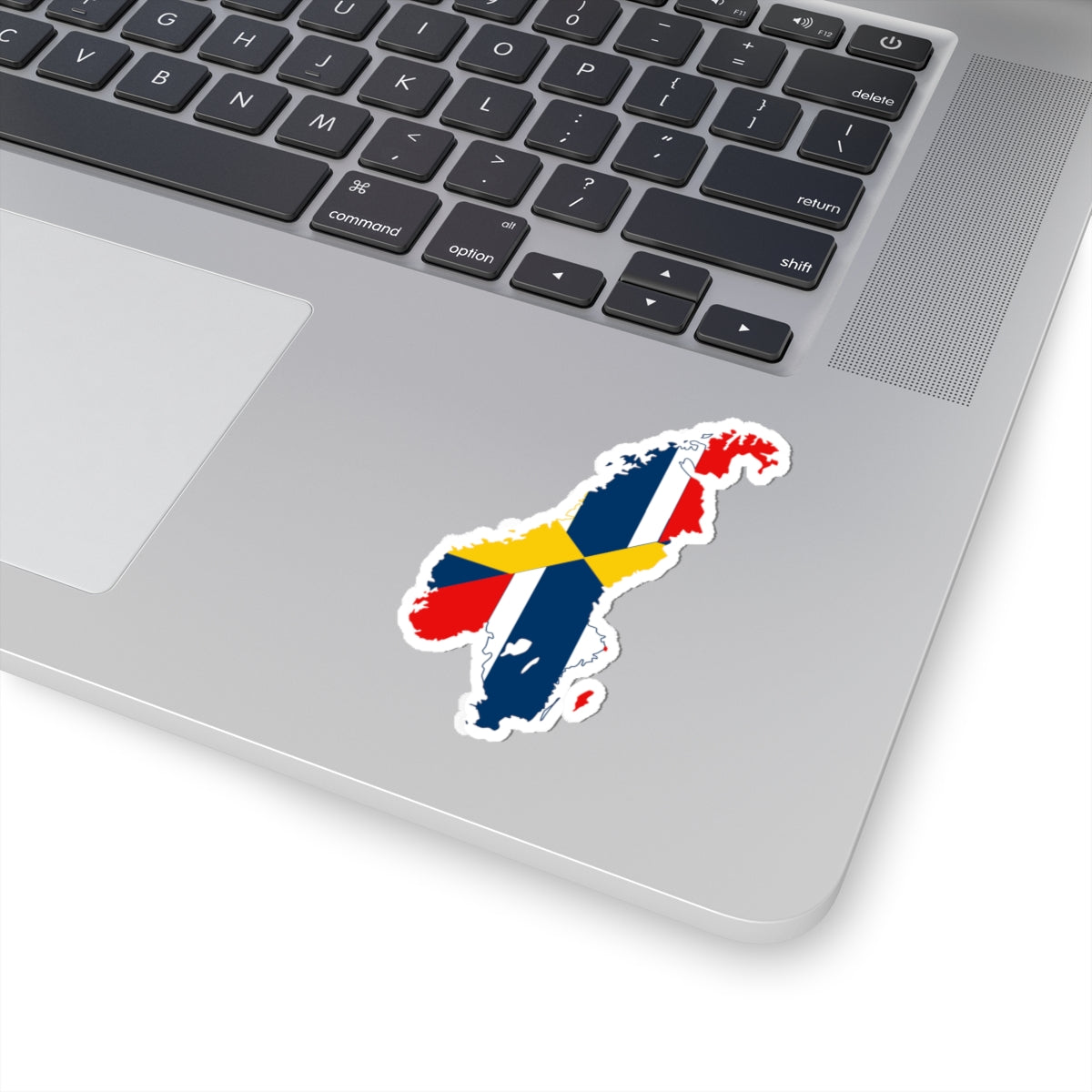 Flag-map of Sweden-Norway (Norway) STICKER Vinyl Kiss-Cut Decal