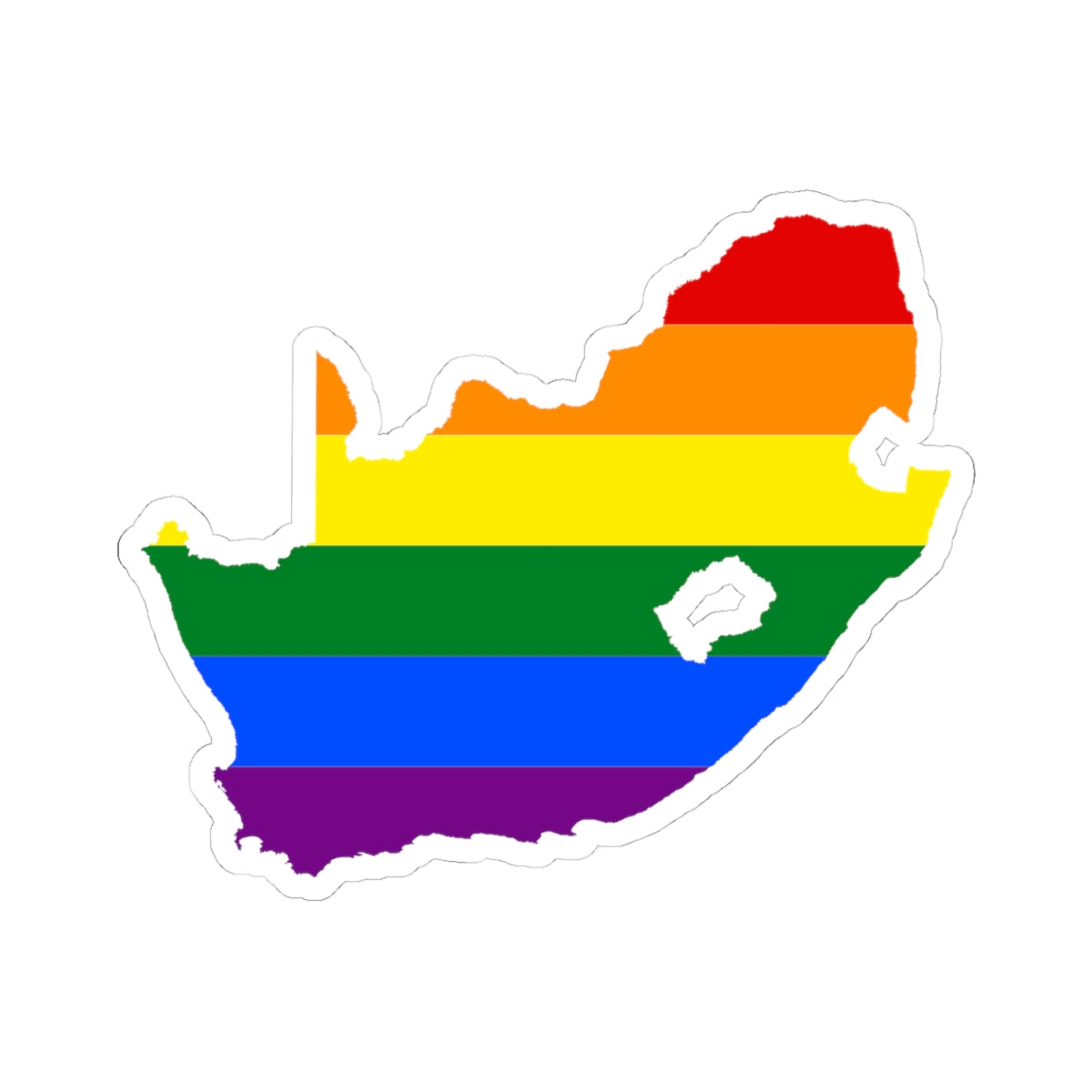 LGBT flag map of South Africa (South Africa) STICKER Vinyl Kiss-Cut Decal