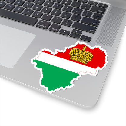 Flag-map of Kaluga Oblast (Russia) STICKER Vinyl Kiss-Cut Decal