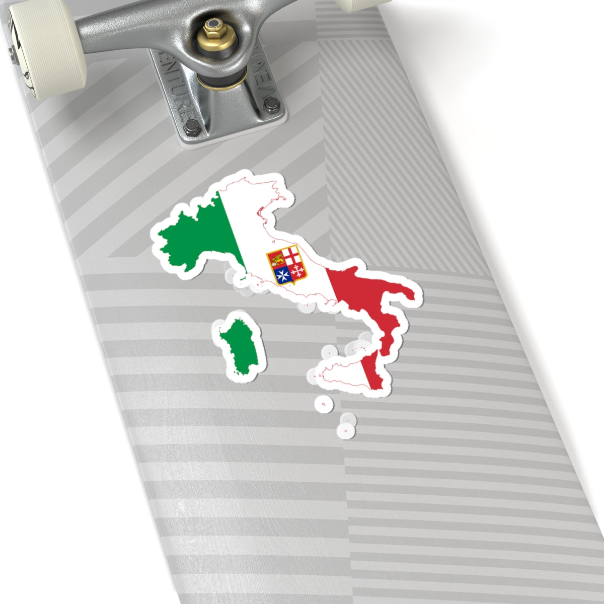 Flag-map of Italy civil ensign (Italy) STICKER Vinyl Kiss-Cut Decal