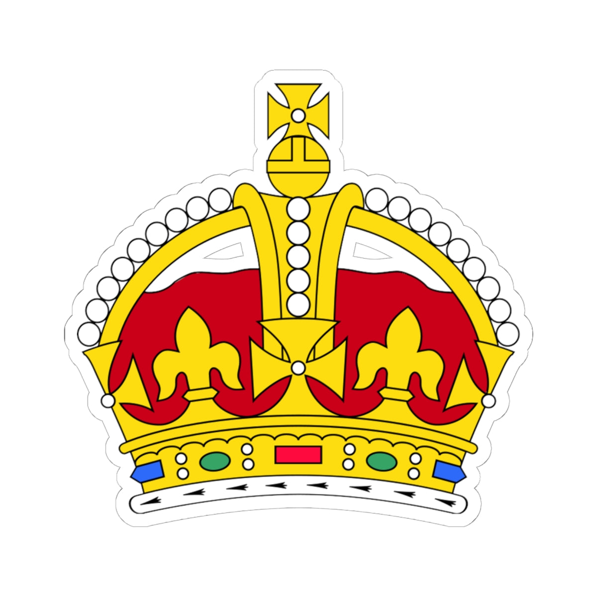 1901 pattern Tudor Crown plain 2D (United Kingdom) (Coat of Arms) STICKER Vinyl Kiss-Cut Decal
